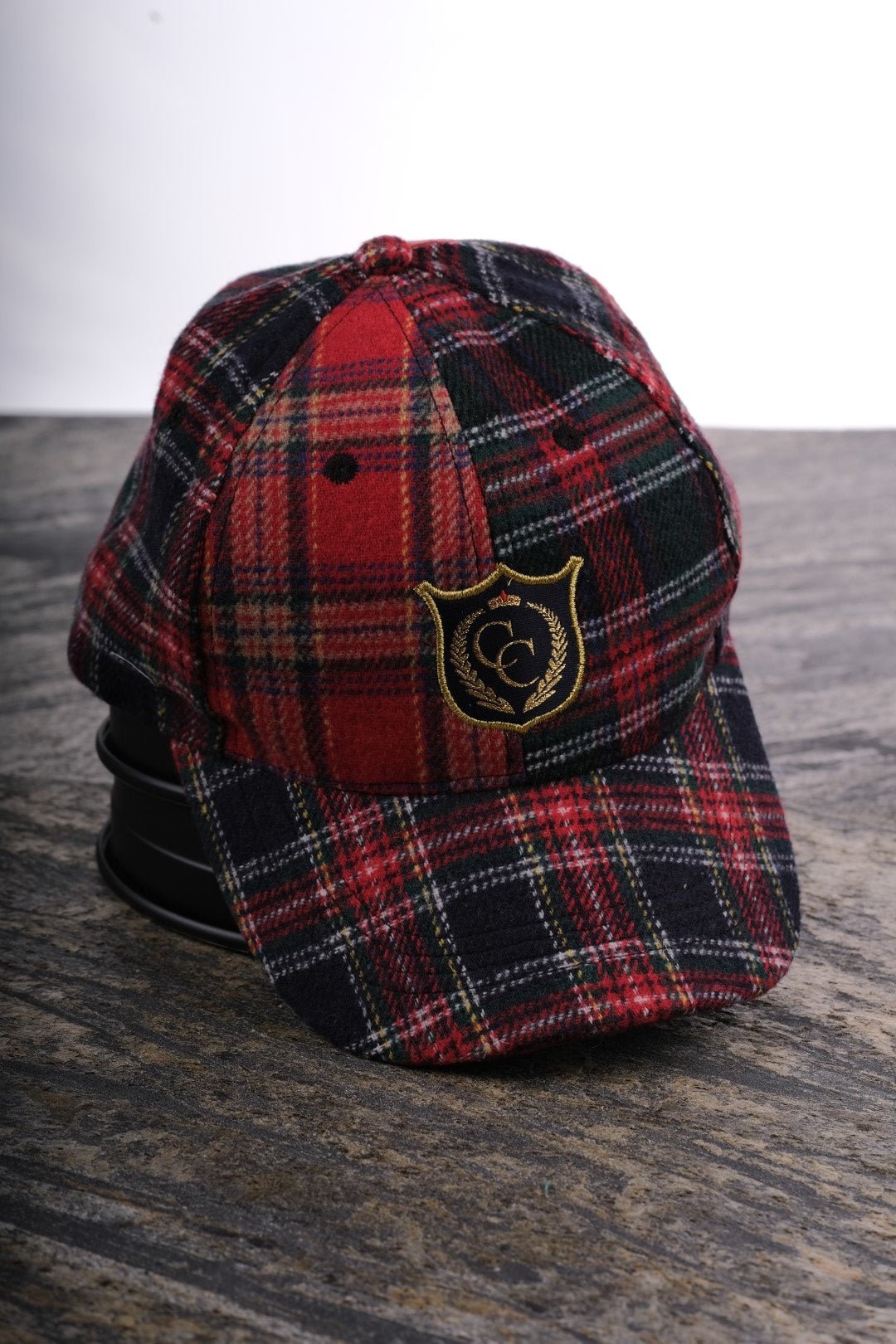 Glasgow Tartan Blend Cap Dark Green Red Tartan