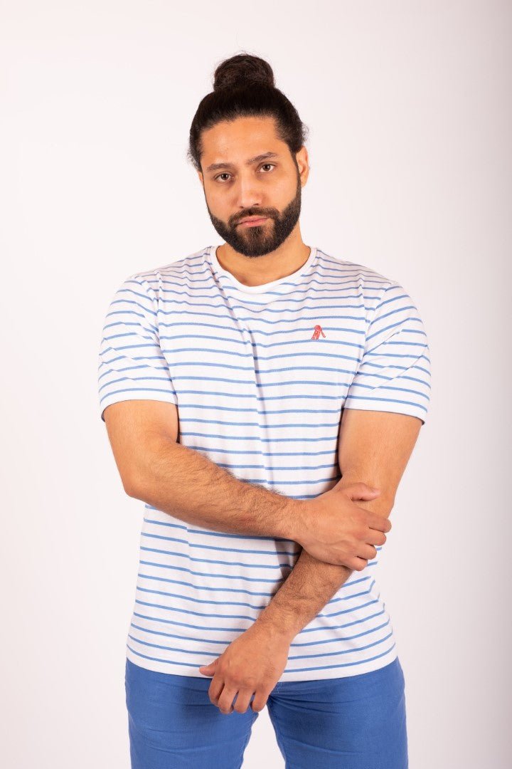 T-Shirt MARINER White with blue stripes - Cricketco.be