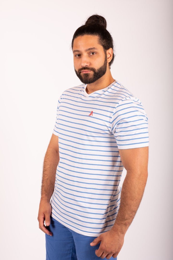 T-Shirt MARINER White with blue stripes - Cricketco.be