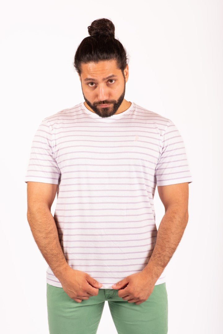 T-Shirt MARINER White with purple stripes - Cricketco.be