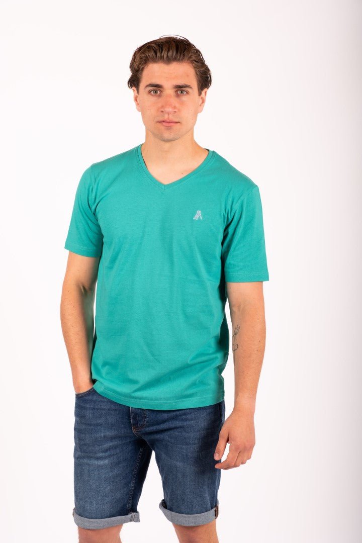T-Shirt VIVA V-neck Turquoise - Cricketco.be