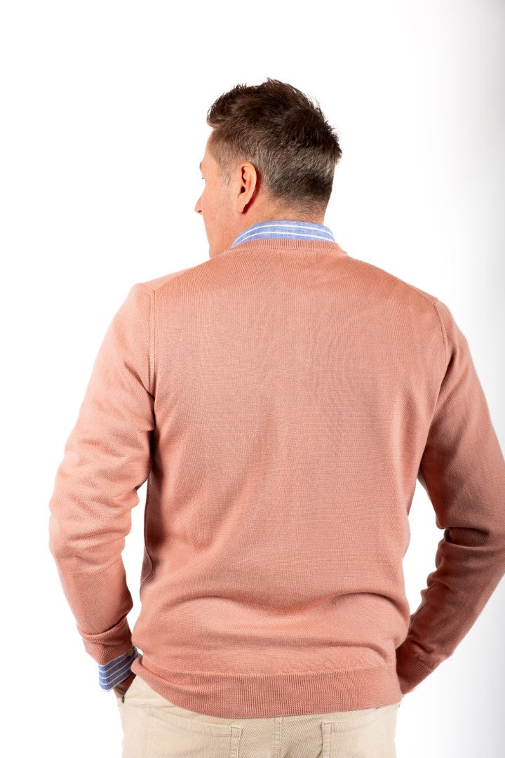 TROPEA HENLEY  sweater Old Pink (100% Merinos)