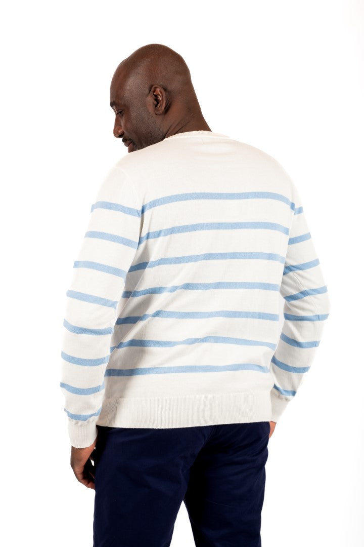 MARINER sweater White light blue line