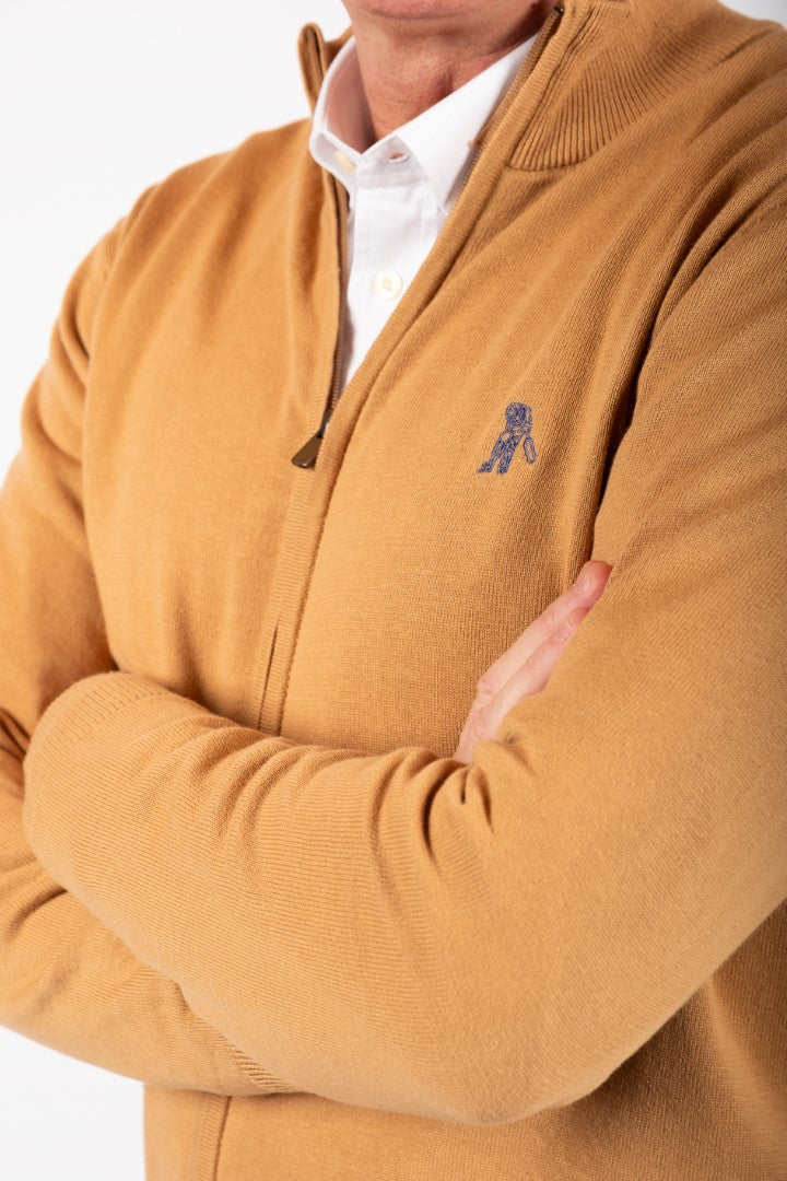 TIVOLI sweater full zip Camel