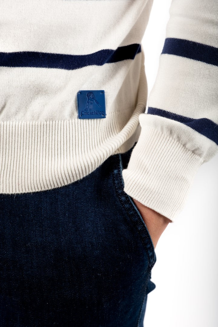 MARINER sweater White blue line