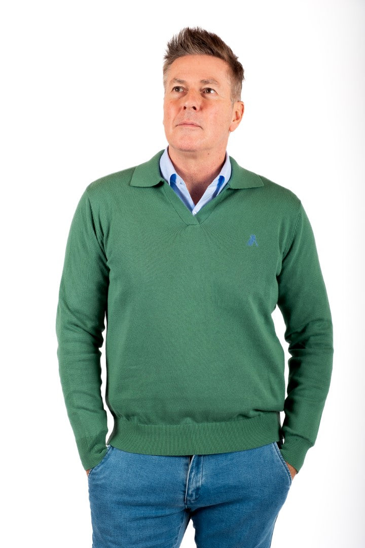 DORIAN sweater P-neck Mineral green