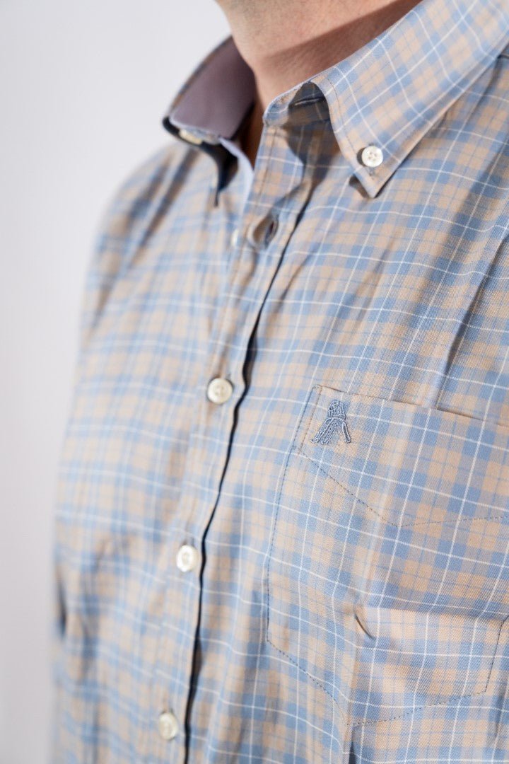 Shirt DETROIT square blue beige - Cricketco.be