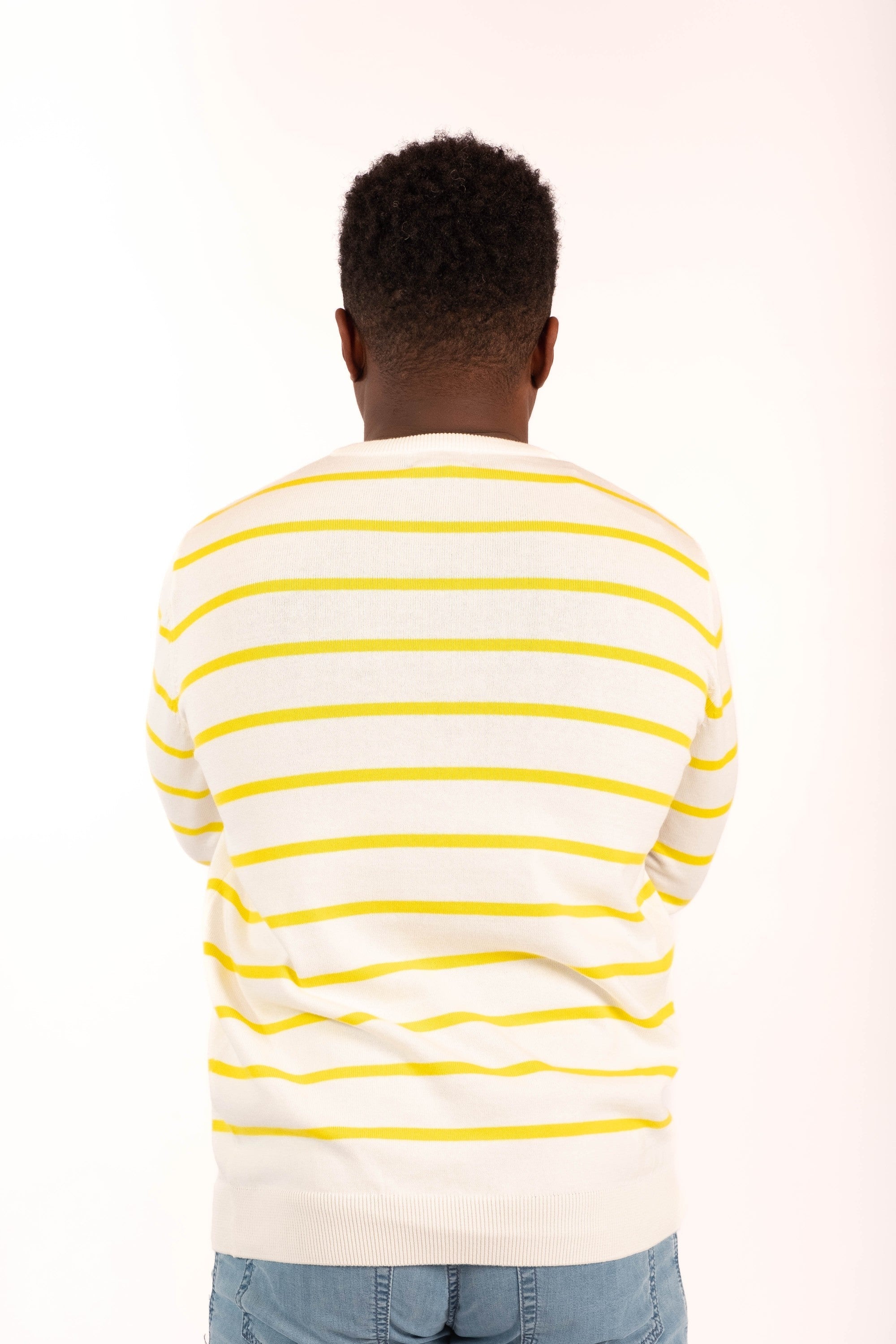 Sweater MARINER HL white/yellow stripe - Cricketco.be