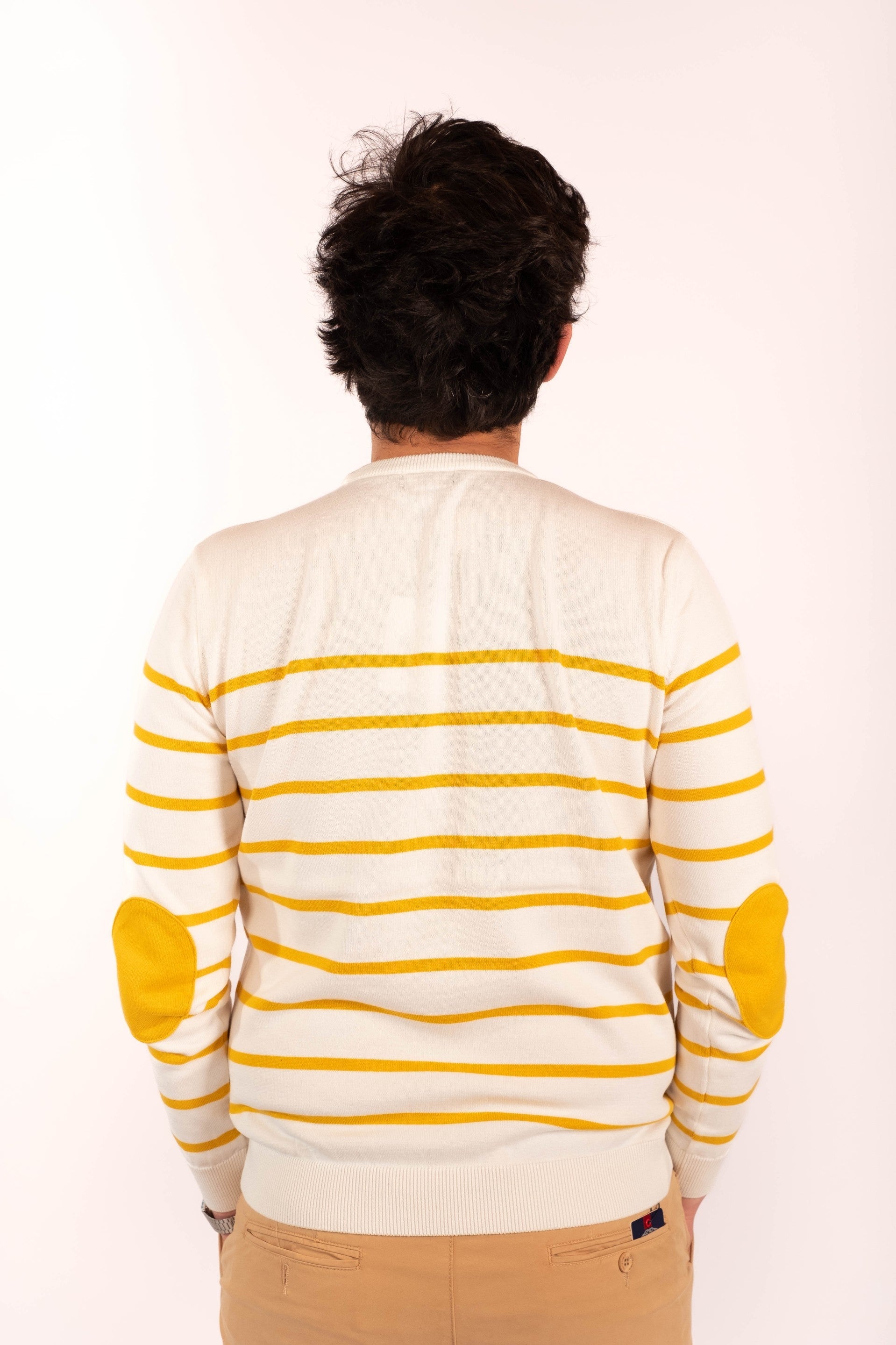 Sweater MARINER white yellow stripe - Cricketco.be
