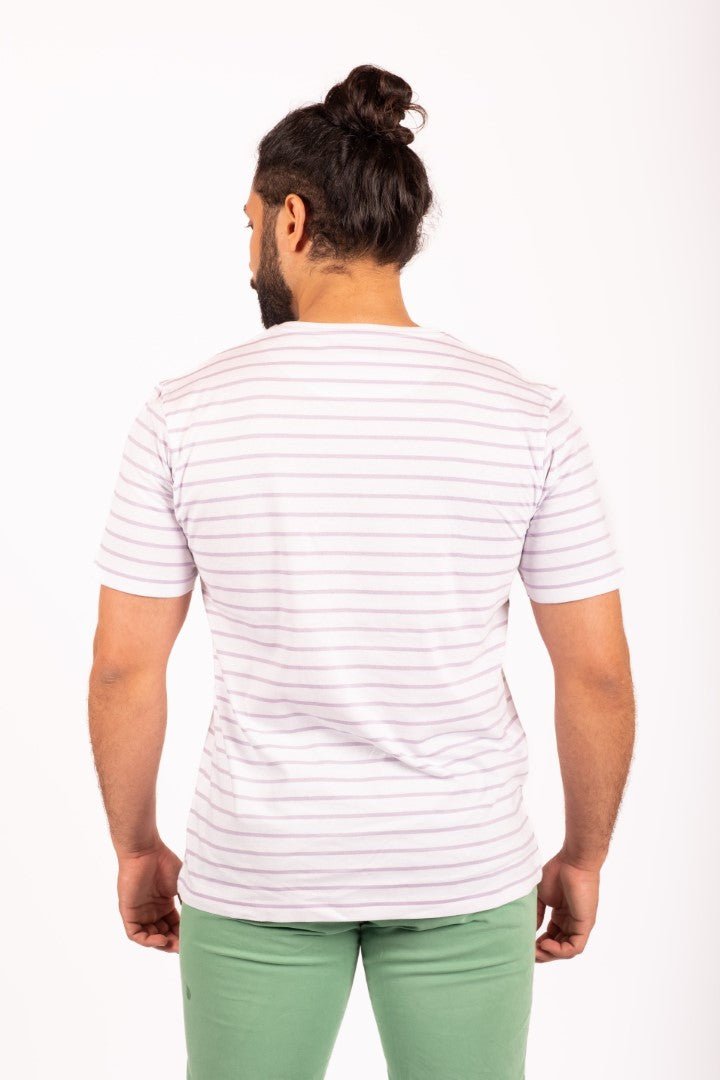 T-Shirt MARINER White with purple stripes - Cricketco.be